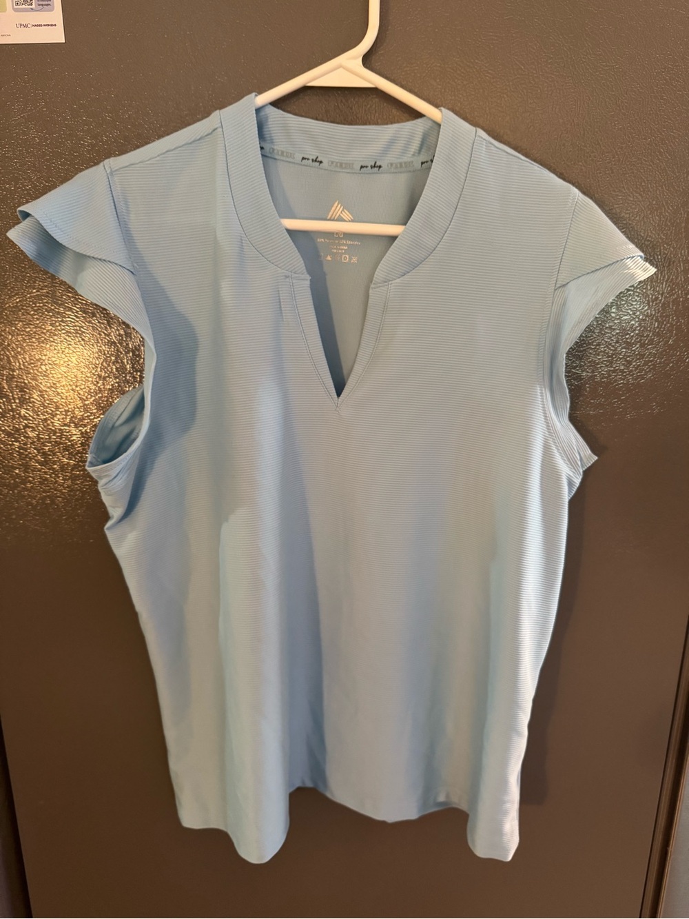 RBX Light Blue Cap-Sleeve V-Notch Performance Tank